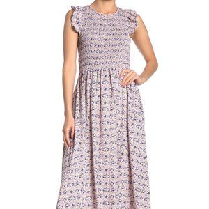 CLOSET CLEAN OUT Sale!! NWT MELLODAY Smocked Cap Sleeve Midi Dress Pink - XL